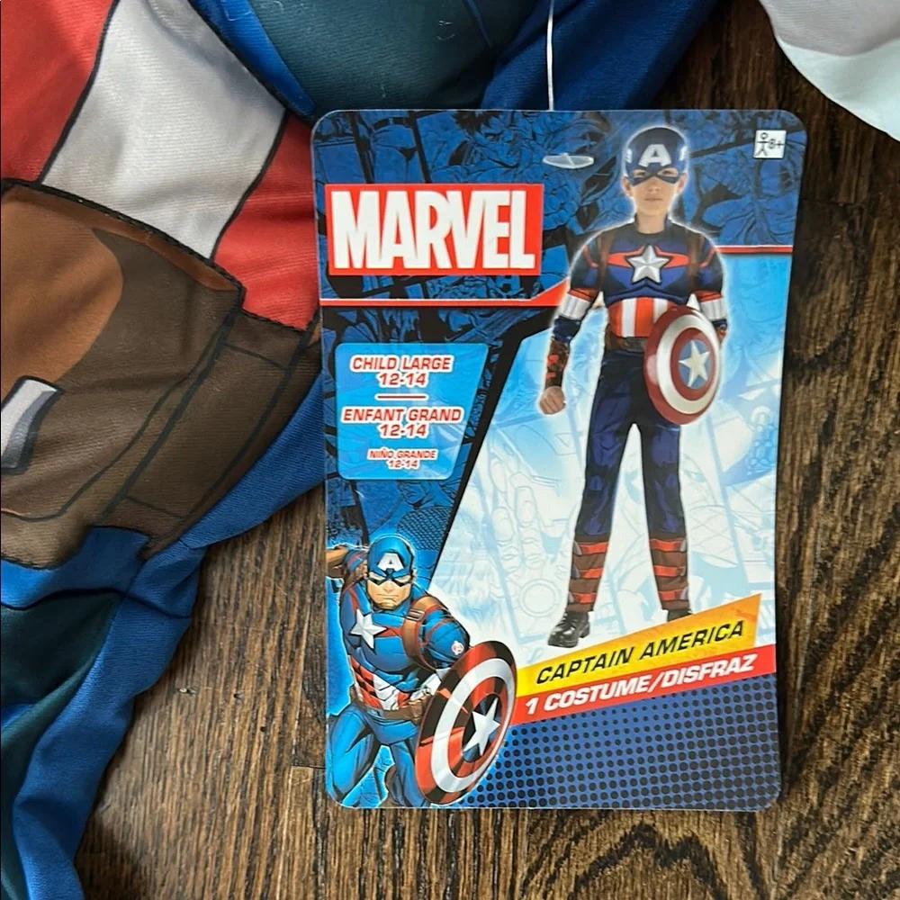 Captain America Kids Costume - Blue, Red, White 12-14